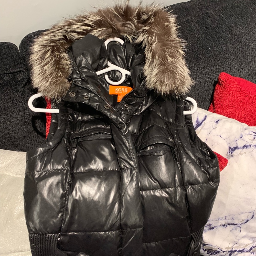 Michael Kors fur hooded vest
